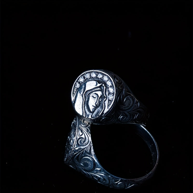 Vintage Unisex Mary Ring — Divine Feminine Energy, Protection & Spiritual Harmony Talisman