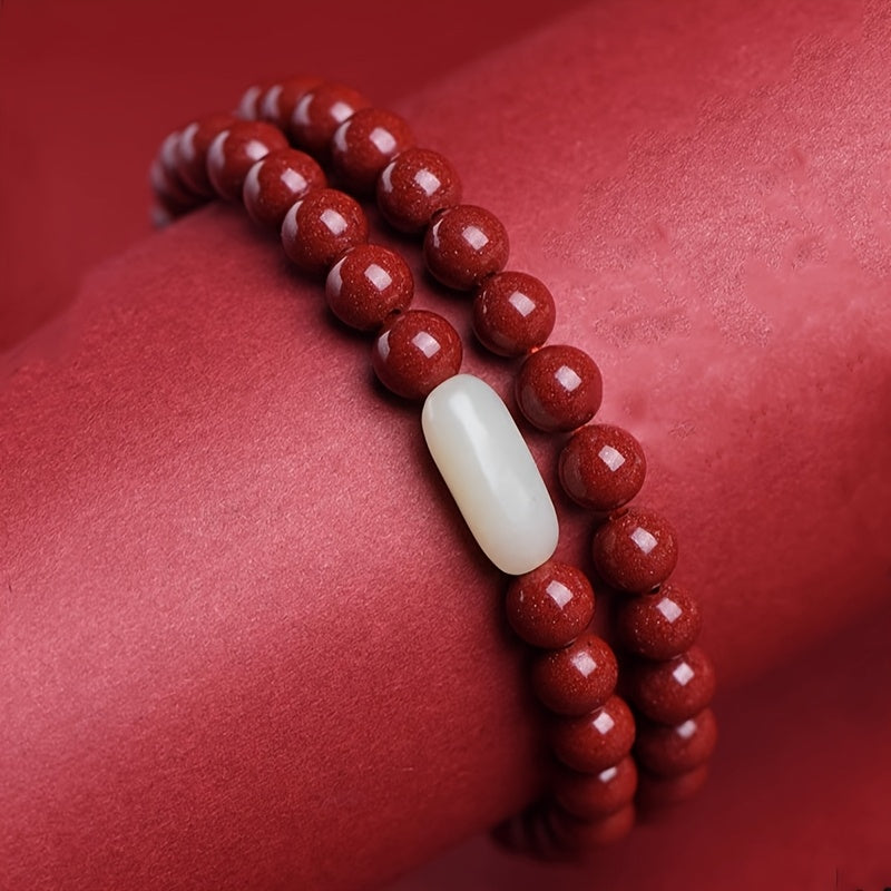 Unfinished Cinnabar & River Stone: The Bracelet Worn When You Choose the Path, Not Just the Goal