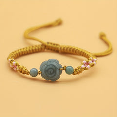 Handmade Natural Stone Rose Bracelet - Unisex Fashion for Valentine's Day Energy