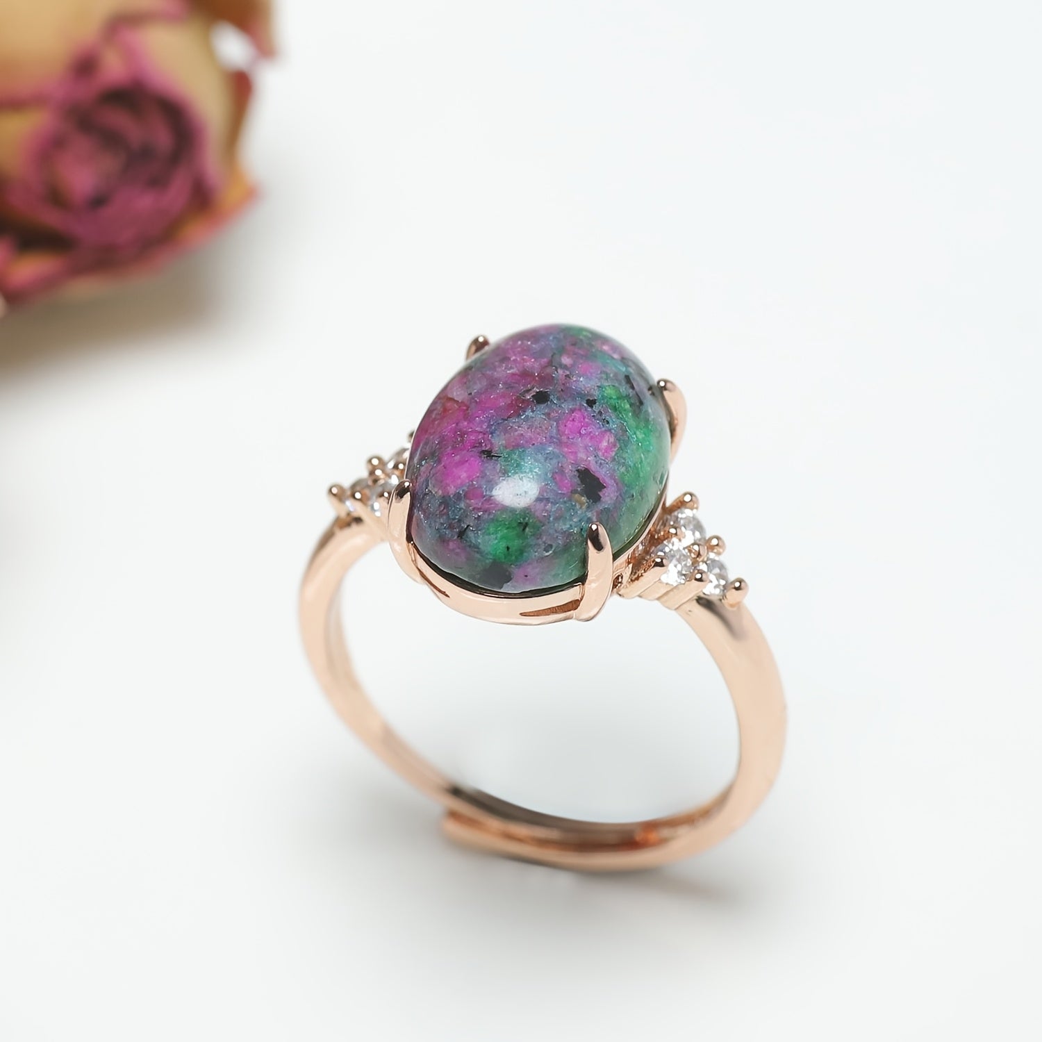 Natural Stone Ring for Men - High-Quality Adjustable Good Luck Talisman for Prosperity