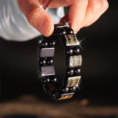 Natural Obsidian Mantra Bracelet — Protection, Wealth Attraction & Grounding Energy Beads