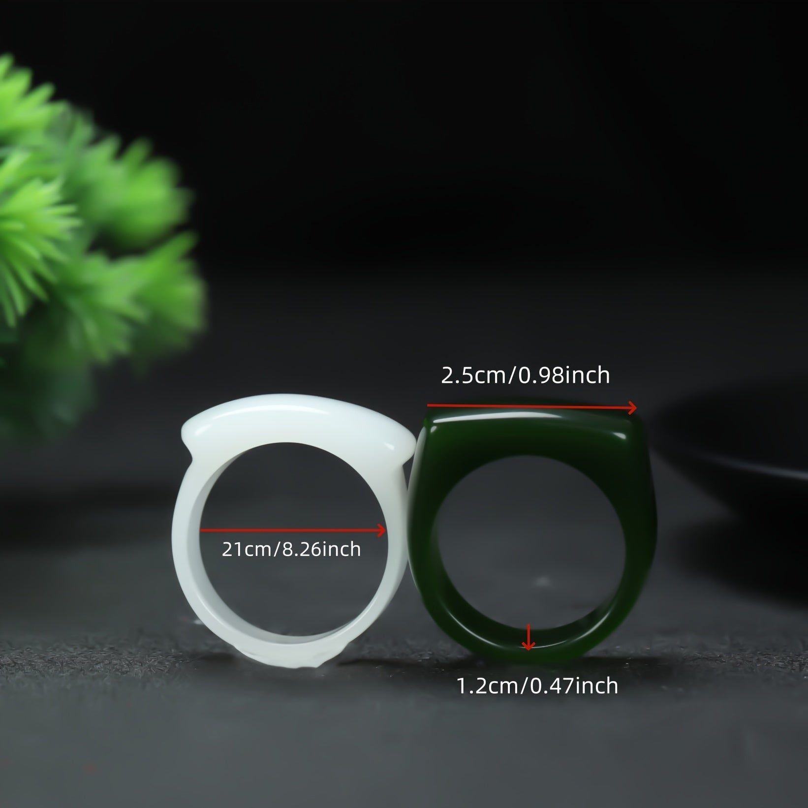 Elegant Men's Natural Stone Ring - Noble White Sheep Fat Ring with Green Accents for Energy Balance