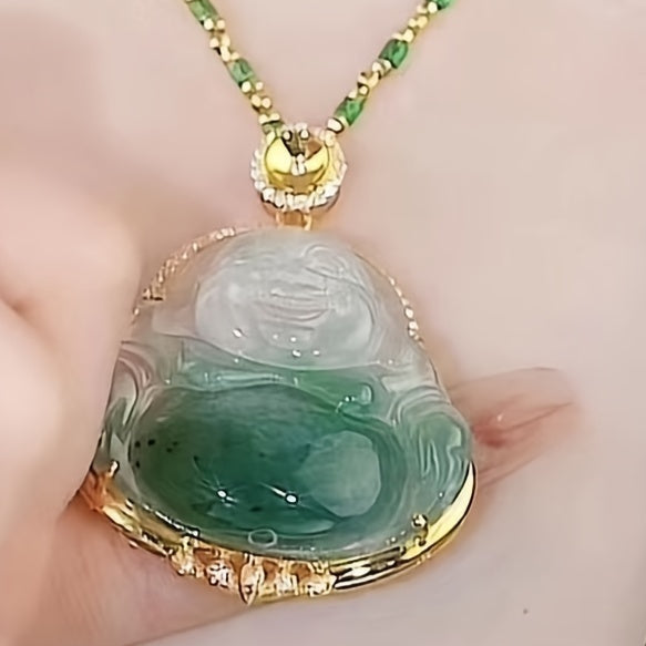 Green Jade Pendant Necklace - Natural Energy for Harmony & Prosperity