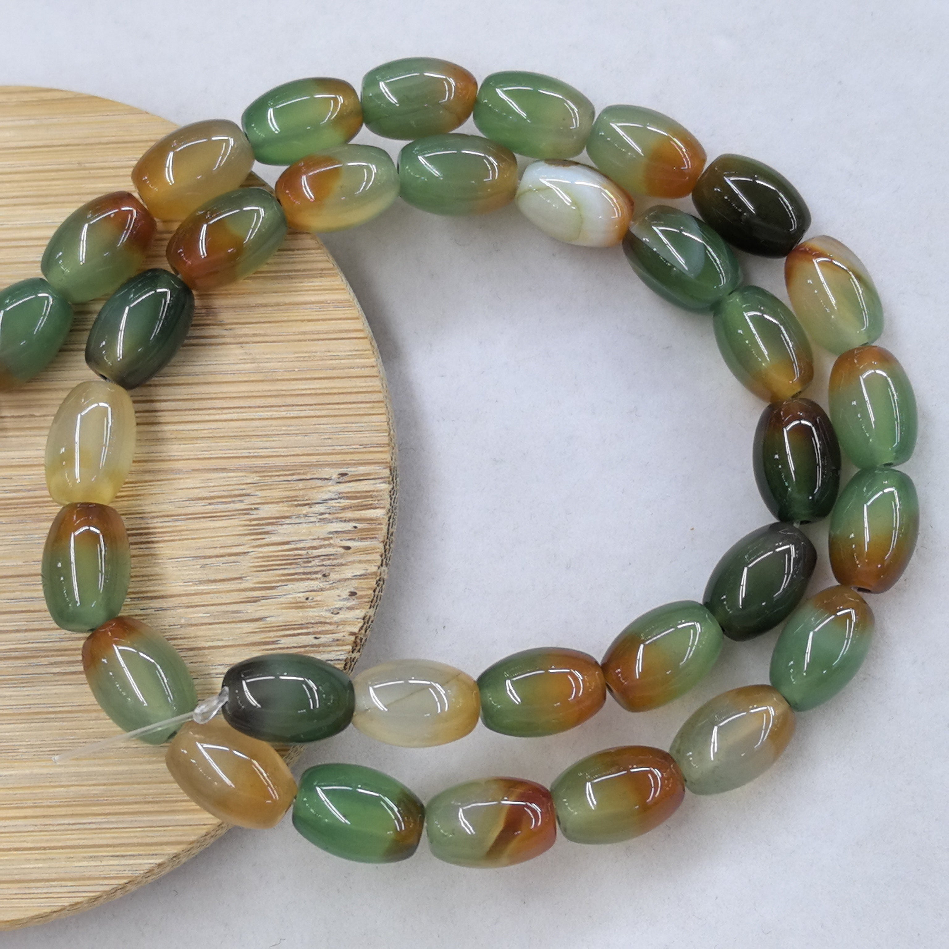 32pcs Peacock Agate Beads - Multicolor Gradient for DIY Energy Jewelry & Craft Projects