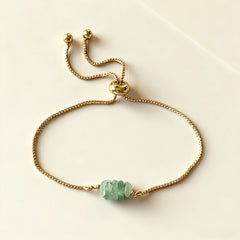 Women's Elegant Bohemian Gold & Green Bead Bracelet - Year-Round Harmony & Energy Protection