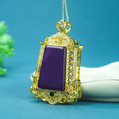 Chinese Style Peaceful No Trouble Pendant Natural Stone Vintage Talisman for Harmony and Protection