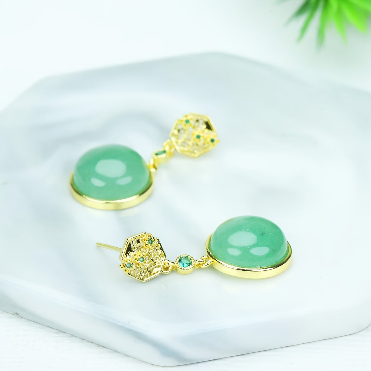 Green stone earrings as a personal anchor