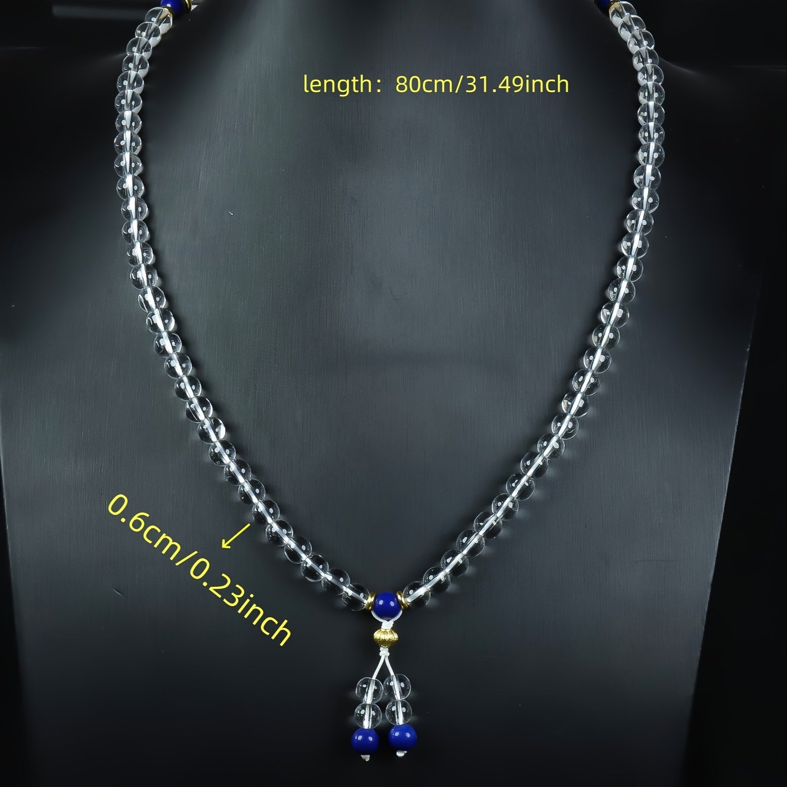 Elegant Natural Stone Beaded Sweater Chain for Women with Positive Energy Flow and Sweet Style