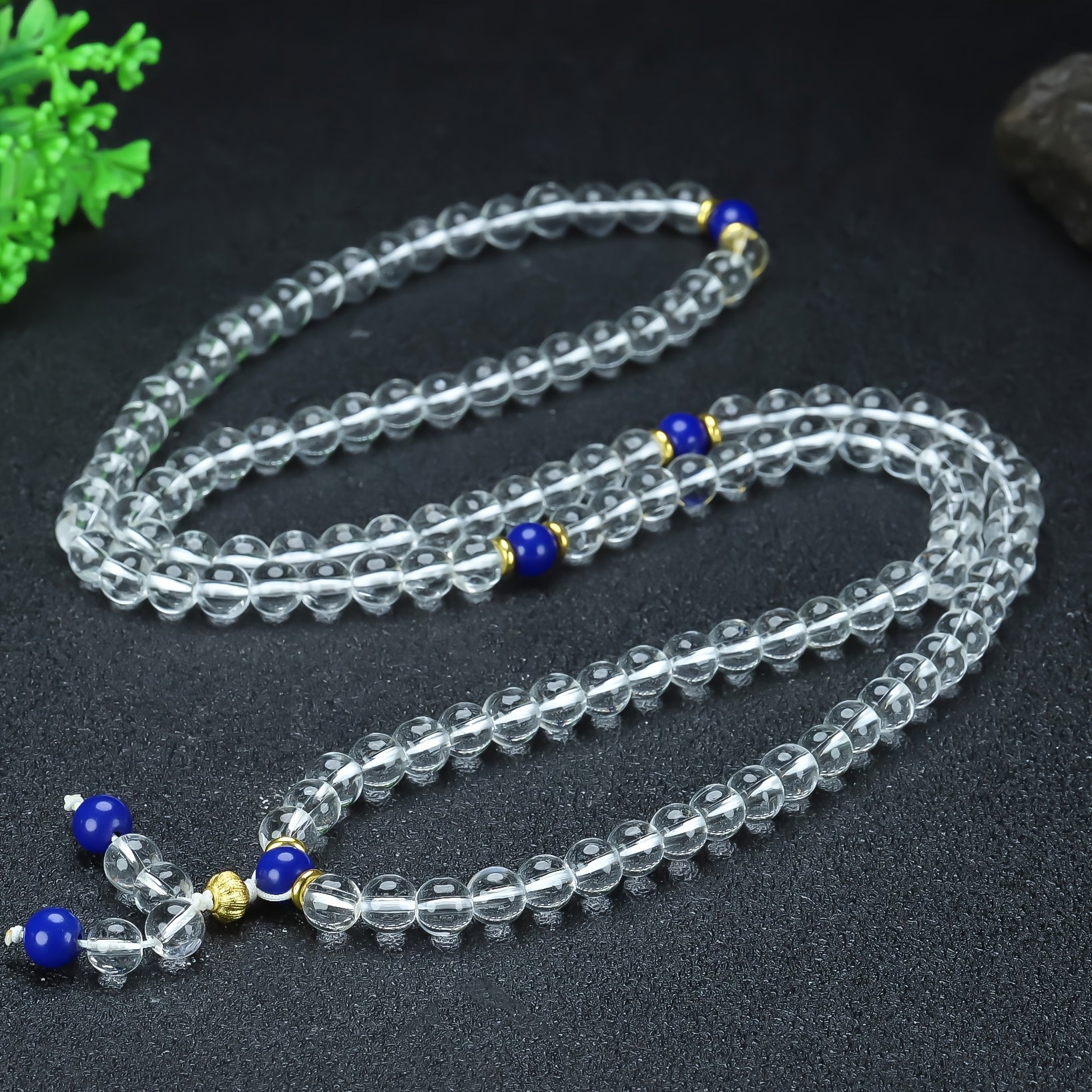 Elegant Natural Stone Beaded Sweater Chain for Women with Positive Energy Flow and Sweet Style
