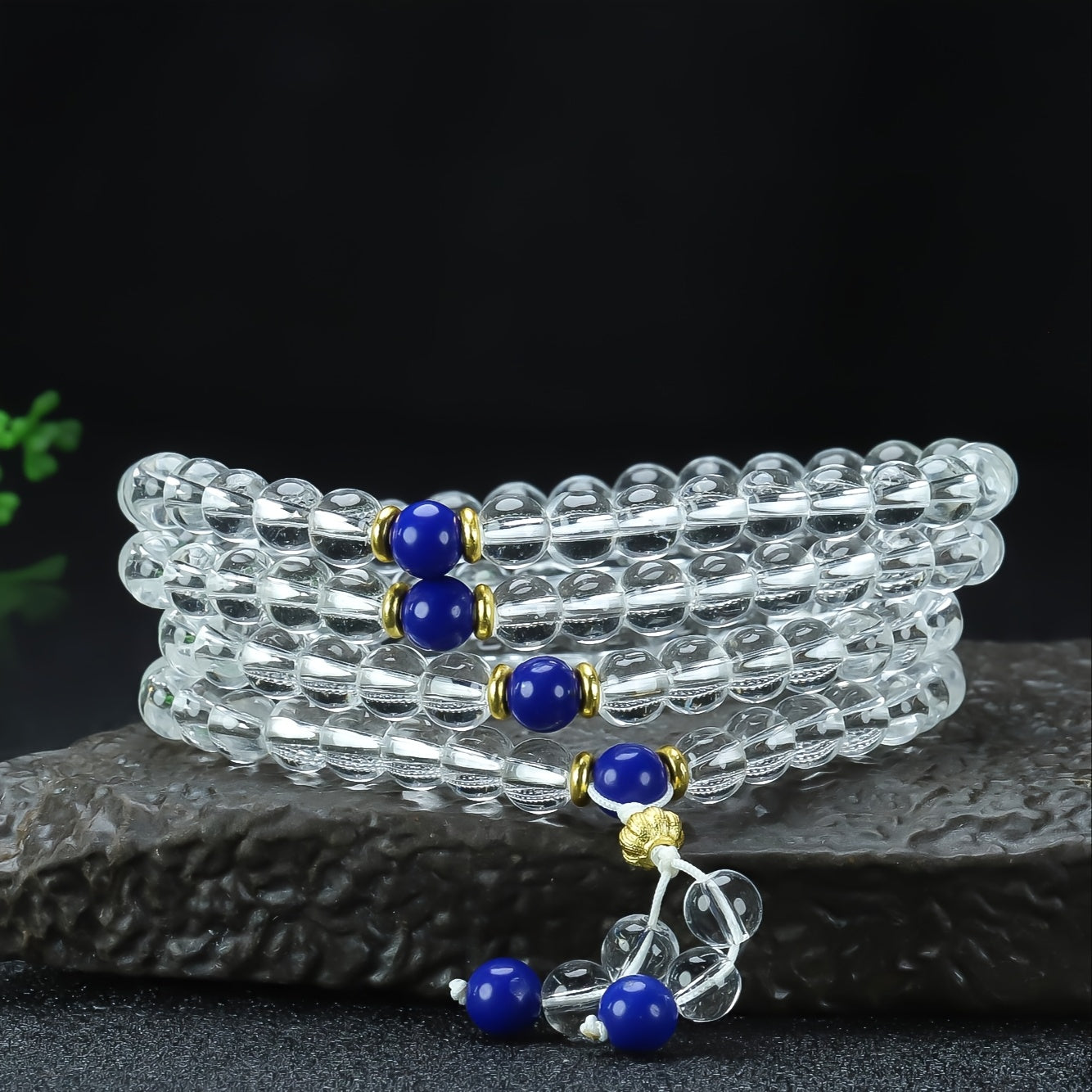 Elegant Natural Stone Beaded Sweater Chain for Women with Positive Energy Flow and Sweet Style