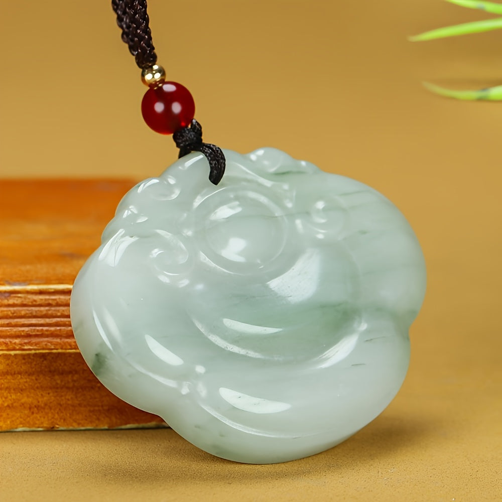 Elegant Natural Stone Ruyi Pendant showcasing traditional carving