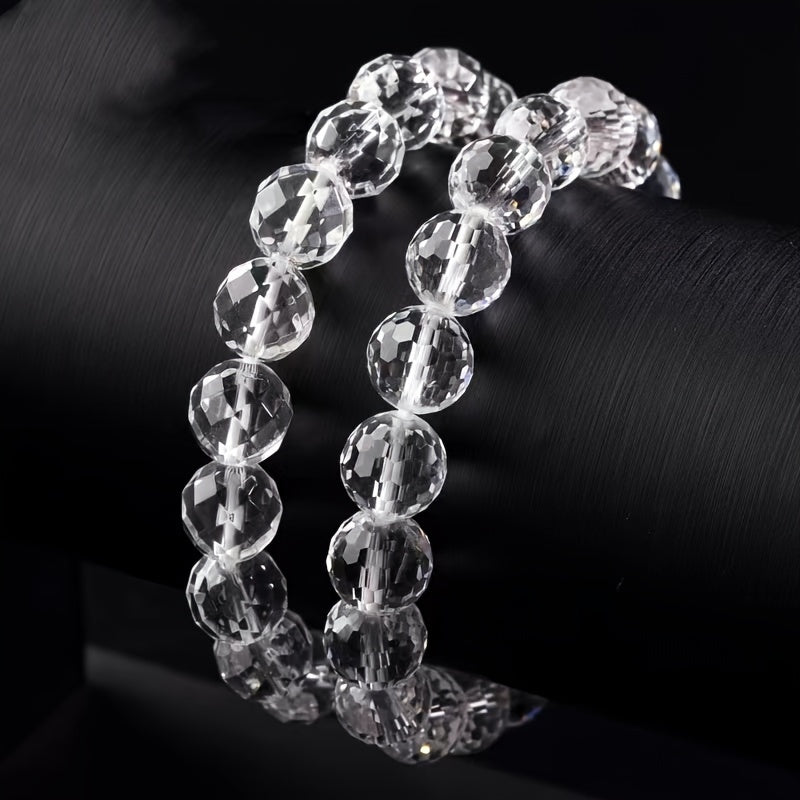 Elegant White Crystal Bead Bracelet - Pure & Cleansing Stone for Gifting and Home Decor