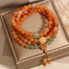 Radiant Carnelian & Enamel Multi-Ring Harmony Bracelet – Energy Balance, Vitality & Spiritual ProtectionRadiant Carnelian