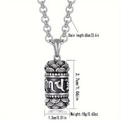 Mantra Prayer Box Pendant Necklace — Protection, Healing Energy & Spiritual Harmony Talisman