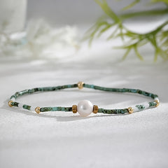 Boho Pearl Charm Beaded Bracelet — Harmony & Intuition Enhancing Stretch Stack Bracelet