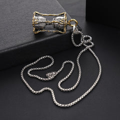 Fashion Vintage Time Hourglass Snake Pendant Necklace Stainless Steel Chain Trendy Men's Accessories
