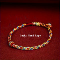 Hand-Woven Bohemian Friendship Bracelet - Red Accents for Good Luck & Protection, Adjustable Clasp for Daily Wear & Special Occasions