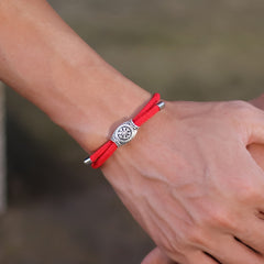 Handmade Nylon Rope Bracelet - Adjustable Viking Bangle with Nordic Runes for Strength & Protection