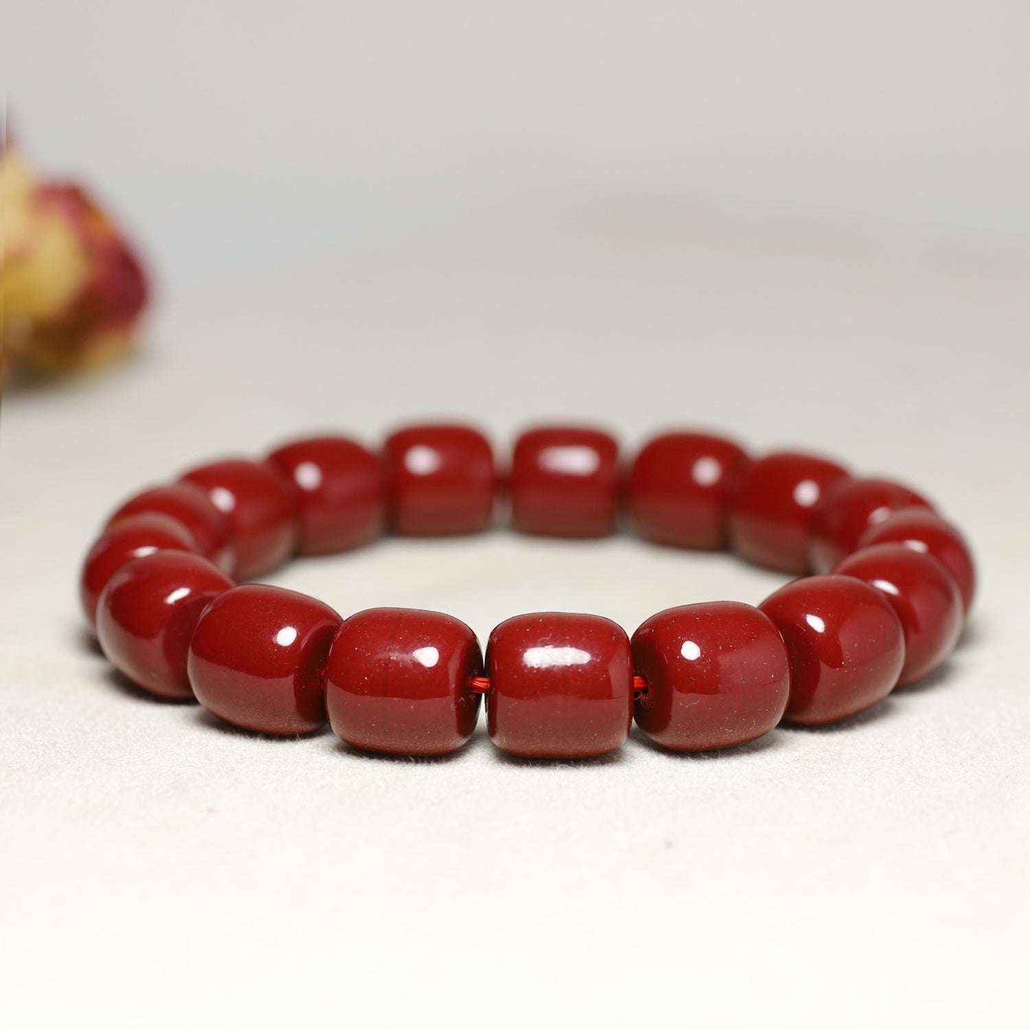 Cinnabar Bead Bracelet - Feng Shui Energy for Couples & Vacation Gifts