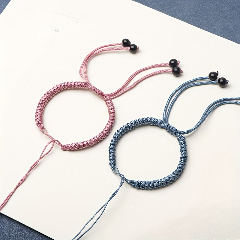 Handwoven Semi-Finished Bracelet Cord - DIY Craft Kit for Knotting with Harmony & Protection Energy