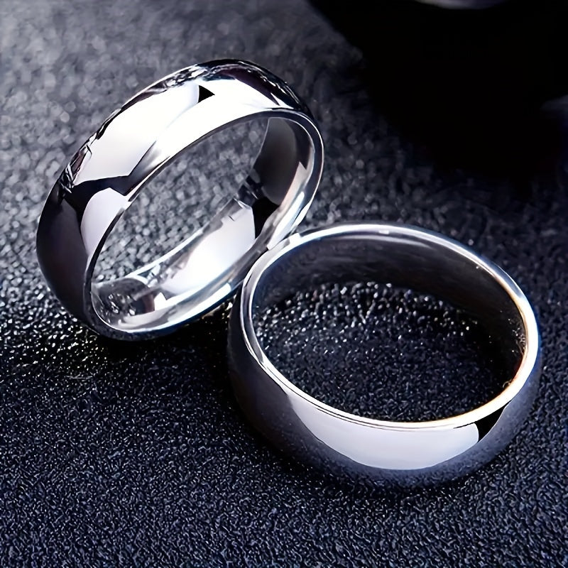 Minimalist Stainless Steel Couple Rings - Arc Design for Timeless Love & Connection