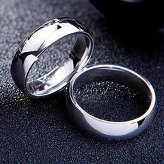 Minimalist Stainless Steel Couple Rings - Arc Design for Timeless Love & Connection