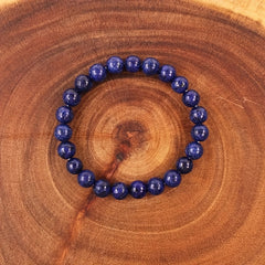Vintage Elegant Blue Lapis Lazuli Beaded Bracelet - March Birthstone for Daily Wear & Mardi Gras