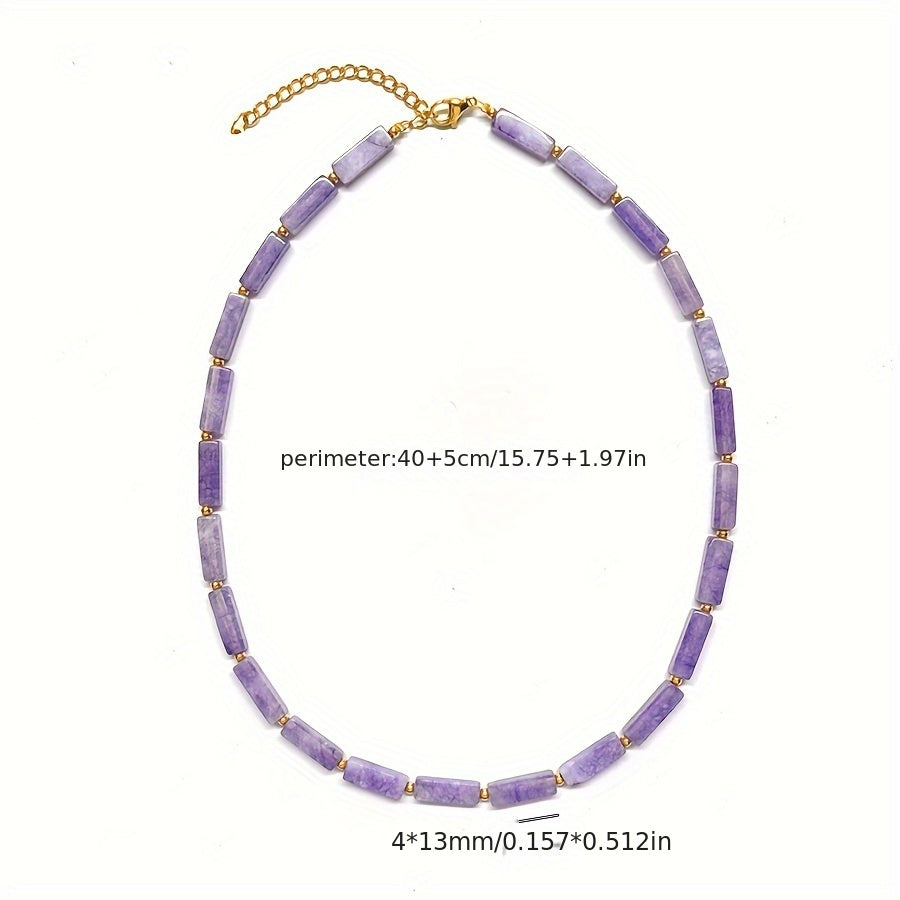 Elegant Natural Amethyst Bead Necklace - Spiritual Energy & Mindful Living Gift