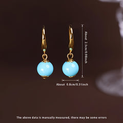 Tealight Blue Dangle Earrings - 8mm Magnesium Alloy for Energy Balance & Daily Elegance