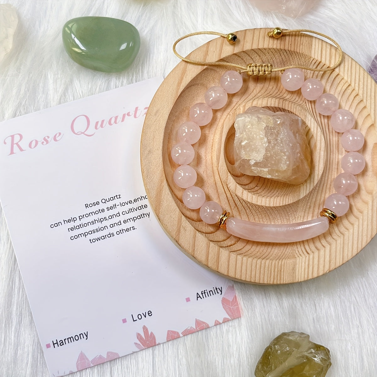 Self-Love Rose Quartz Heart Chakra Healing Bohemian Bracelet for Spiritual Connection