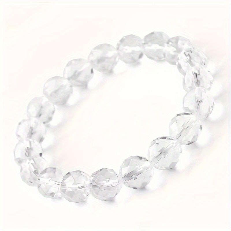 Elegant White Crystal Bead Bracelet - Pure & Cleansing Stone for Gifting and Home Decor