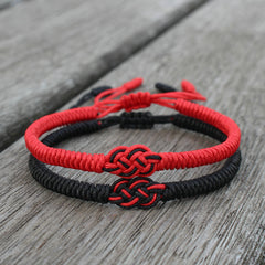 Handmade Woven Ethnic Heart Knot Red Rope Bracelet - Energy Boosting & Protection