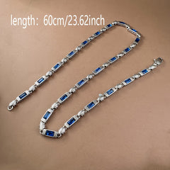 Copper  Grass Choker with Synthetic Blue Gemstones - Energy Enhancing Necklace for Protection & Prosperity