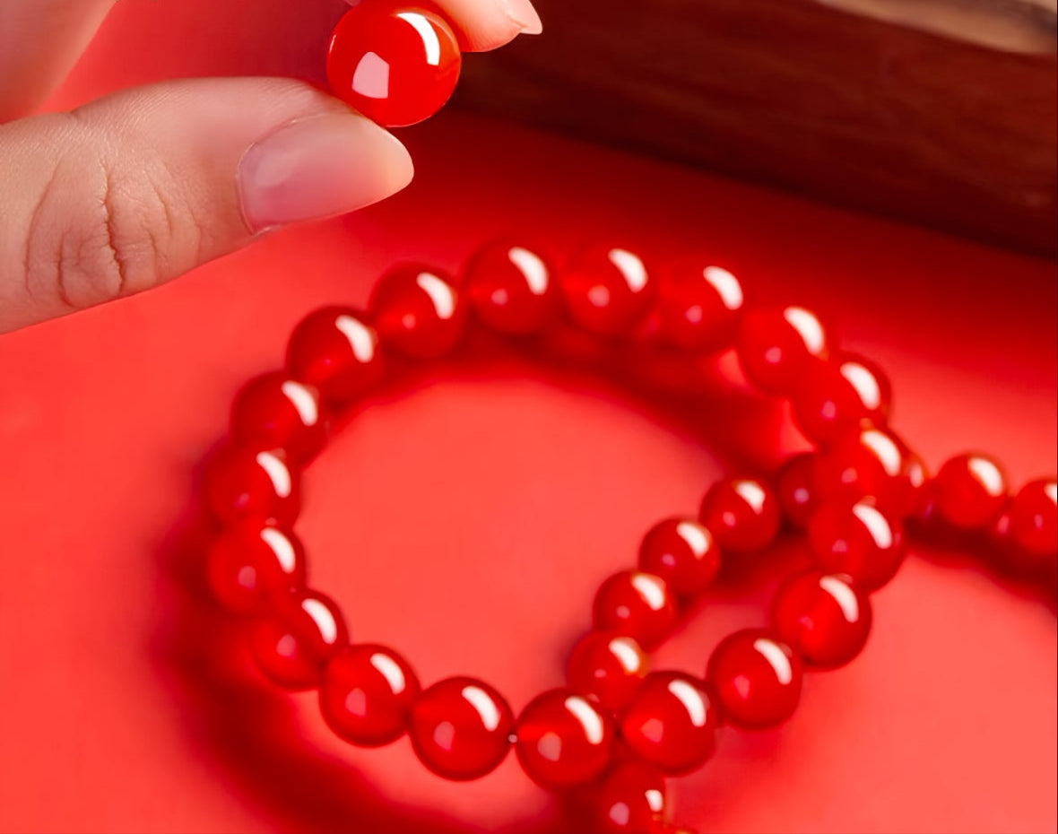 Natural Red Agate Bracelet for Daily Wear & Good Luck - Vintage Boho Style April Birthstone
