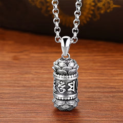 Mantra Prayer Box Pendant Necklace — Protection, Healing Energy & Spiritual Harmony Talisman
