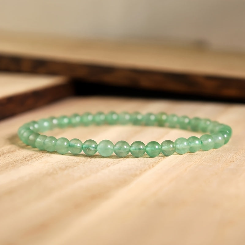 Natural Green Beads Men's Stretch Bracelet - Yoga Meditation Energy for Father's Day