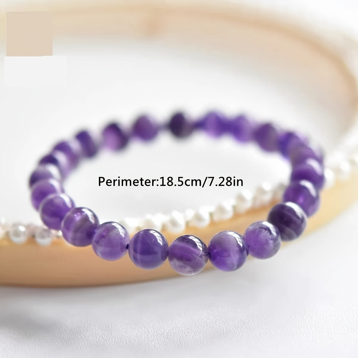 Elegant Purple Amethyst Beaded Bracelet - Natural Stone for Spiritual Balance and Daily Wear