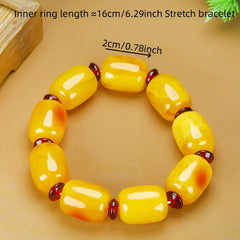 Men's Fluorescent Floating Salt Amber Bracelet Chicken Oil Yellow Honey Wax for Energy Balance & Style