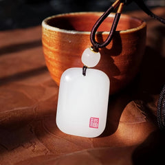 Elegant White Sheepskin Ziquexsite Charm - Peaceful Energy Enhancing Charm for Men