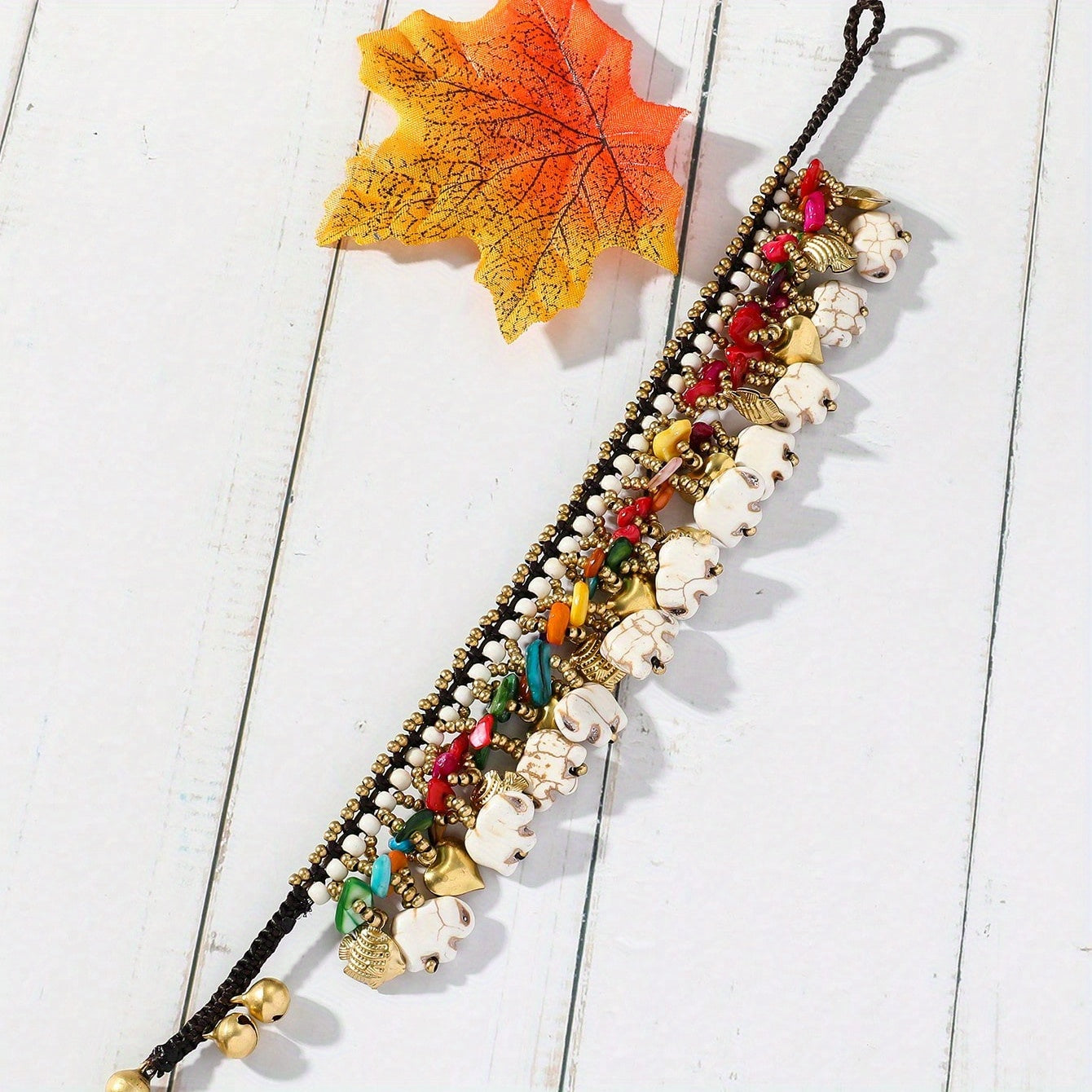 Bohemian Elephant Charm Anklet — Luck, Grounding & Summer Vibes Energy Bracelet