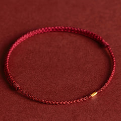 Handmade Bohemian Braided Bracelet - Black & Gold Lucky Charm for Harmony & Protection