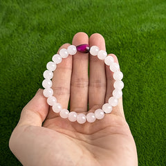 1pc Bohemian Elastic Bracelet - Gradient Stone White Stone for Calming Communication