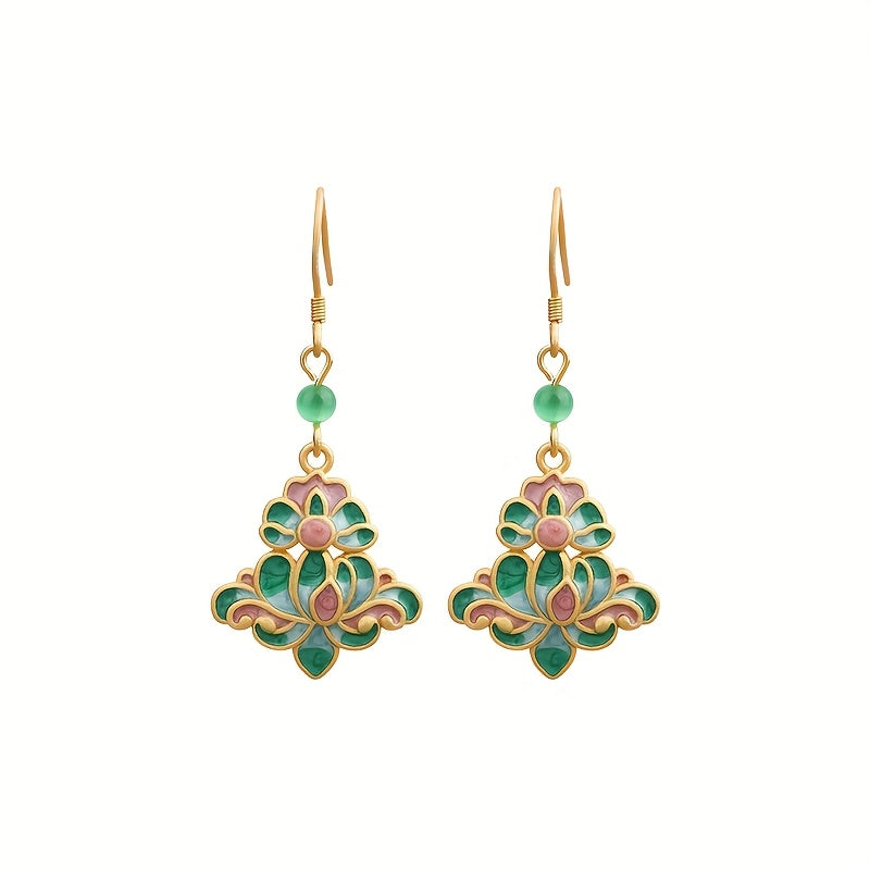 Fresh Flower Shape Alloy Earrings - Green Energy for Daily Wear & Gifting