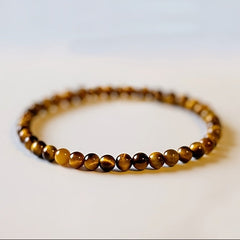 Elegant 4mm Natural Yellow Tiger Eye Stone Bracelet - Daily Wear for Positive Energy & Protection