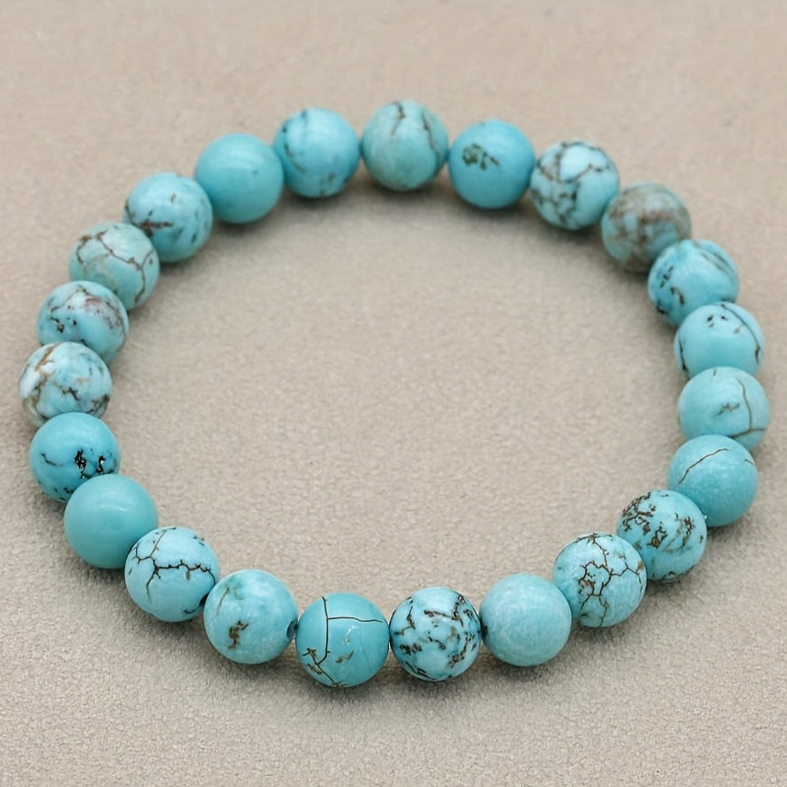 Vintage Turquoise Bracelet - Natural Stone Energy for St. Patrick's Day & Casual Wear