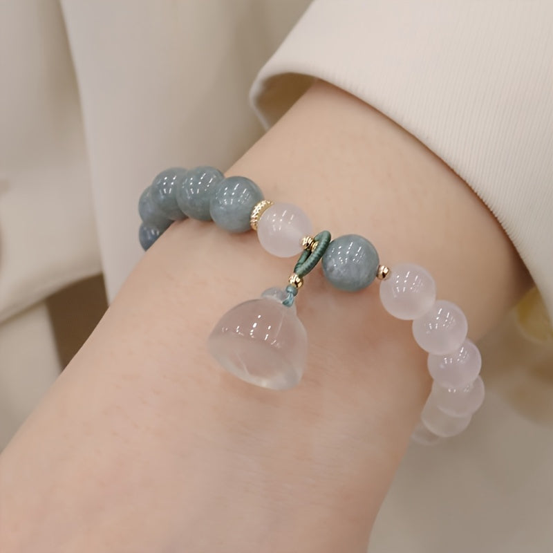 Elegant Multicolor Agate Lotus Charm Bracelet – Fashionable & High-End Stone Beads for Energy & Style Natural Agate Bracelet High-End and Fashionable Elegant Special-Interest