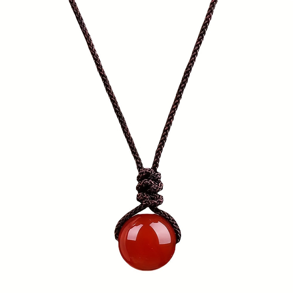 Bohemian Red Coral Pendant Necklace - Minimalist Elegant Unisex Jewelry for Daily Wear & Parties