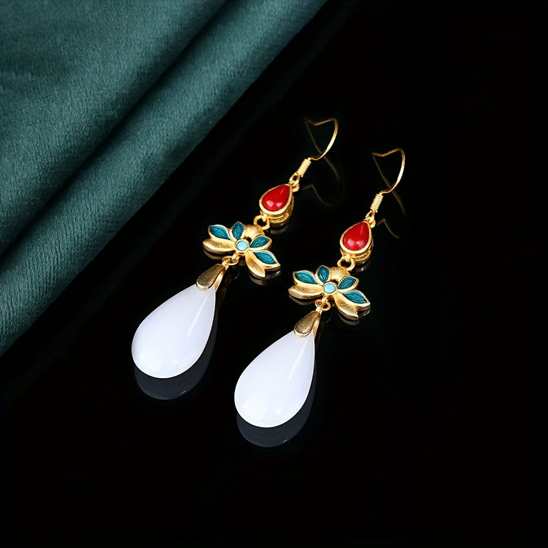 Elegant Teardrop Jade Earrings - Harmonious Energy for Daily & Special Occasions
