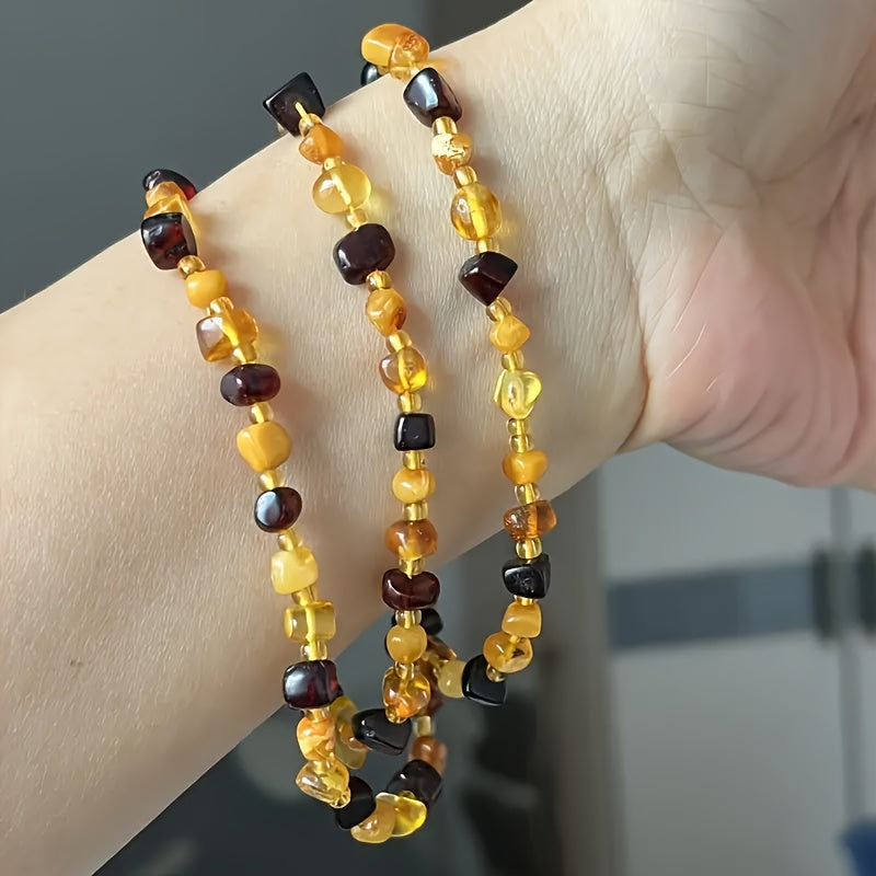 Bohemian Amber Necklace - Natural Energy & Spiritual Harmony