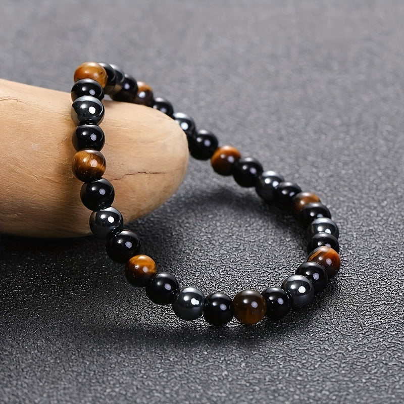 6mm Tiger Eye Bead Bracelet - Bohemian Style Energy for Yoga & Daily Wear